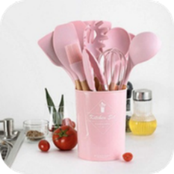 12 Pcs Pink Spatula Kitchen Set