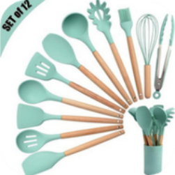 12 Pcs Green Spatula Kitchen Set