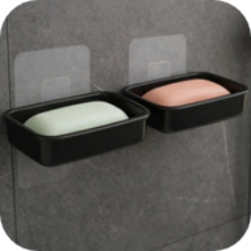 Black Soap Dish White