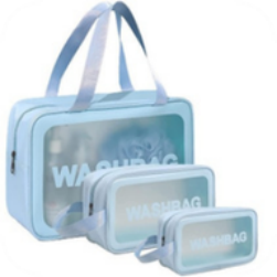 3 Pcs Blue Wash Bag