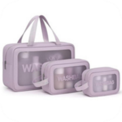 3 Pcs Purple Wash Bag