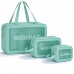 3 Pcs Light Green Wash Bag