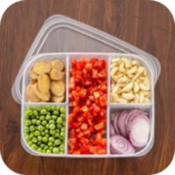 3 Set 5 Grid Fridge Storage Box