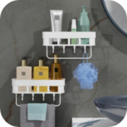 White Hook Bathroom Shelves